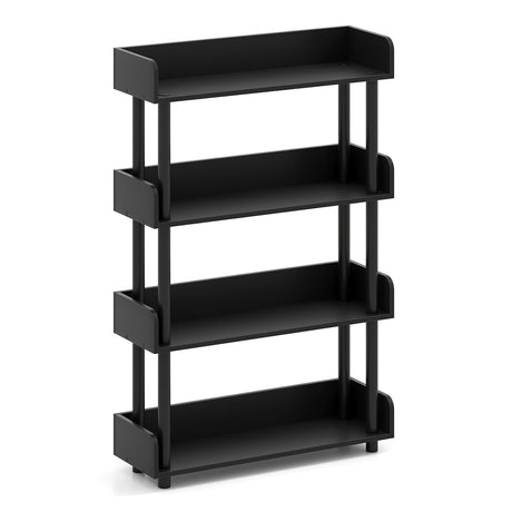4-Tier Bookshelf Open Bookcase with Anti-Tipping Kit Industrial Storage Unit