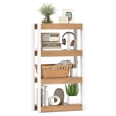 Estantería de 4 niveles de madera con kits antivuelco dobles