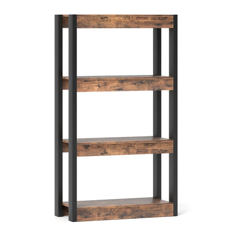 Estantería de 4 niveles de madera con kits antivuelco dobles