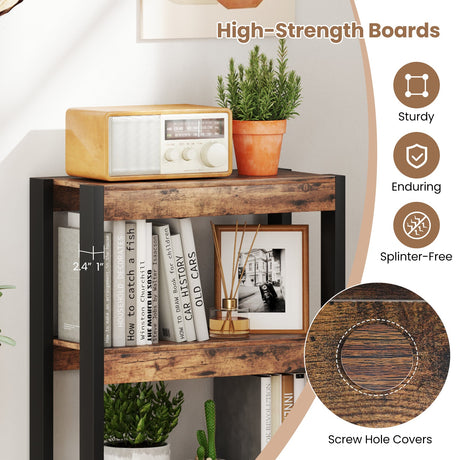 Estantería de 4 niveles de madera con kits antivuelco dobles