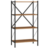 4-Tier Bookshelf with Heavy-Duty Metal Frame