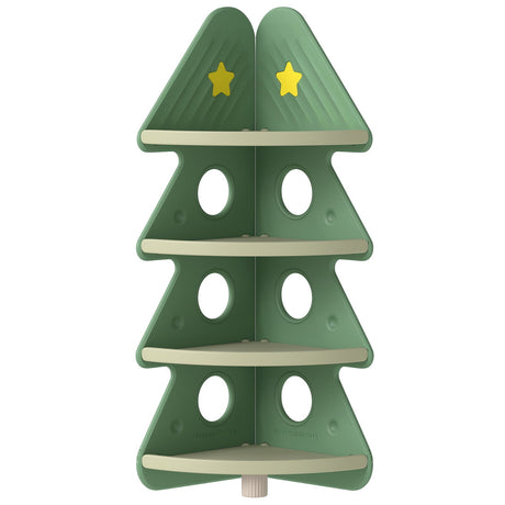 4-Tier Kids Corner Bookshelf Baby Display Shelf for Kids Room-Green