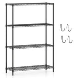 4-Tier Metal Storage Shelving Unit with V-Shaped Wire Rack and 1000 LBS Capacity-Black