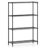 4-Tier Metal Storage Shelving Unit with V-Shaped Wire Rack and 1000 LBS Capacity-Black