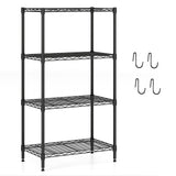 4-Tier Metal Storage Shelving Unit with V-Shaped Wire Rack and 600 LBS Capacity-Black