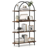 4-Tier Open Bookcase with Sturdy Metal Frame for Living Room