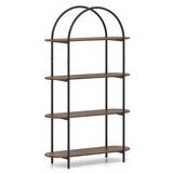 4-Tier Open Bookcase with Sturdy Metal Frame for Living Room