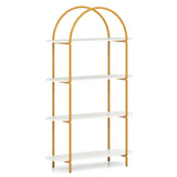 4-Tier Open Bookcase with Sturdy Metal Frame for Living Room