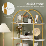 4-Tier Open Bookcase with Sturdy Metal Frame for Living Room