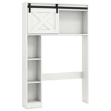 4-Tier Over The Toilet Storage Cabinet with Sliding Barn Door and Storage Shelves