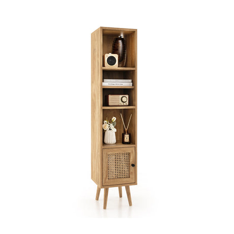 Mueble de almacenamiento de ratán de 4 niveles con diseño delgado