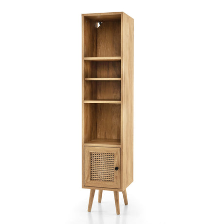 Mueble de almacenamiento de ratán de 4 niveles con diseño delgado