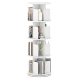 4-Tier Rotating Bookshelf 360¬∞ Display Rack with Dividers and Anti-falling Baffles