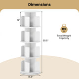 4-Tier Rotating Bookshelf 360¬∞ Display Rack with Dividers and Anti-falling Baffles