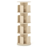 4-Tier Rotating Bookshelf 360¬∞ Display Rack with Dividers and Anti-falling Baffles