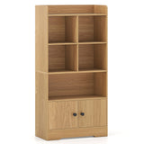 Estantería de 4 niveles con expositor de 4 cubos y 2 puertas