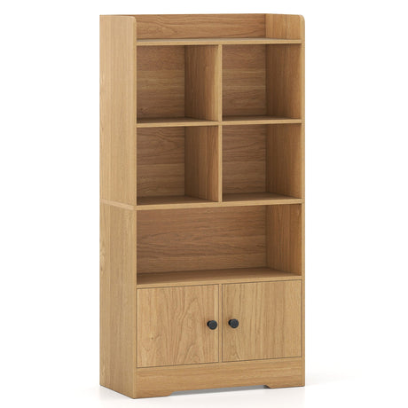 Estantería de 4 niveles con expositor de 4 cubos y 2 puertas