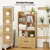 Estantería de 4 niveles con expositor de 4 cubos y 2 puertas