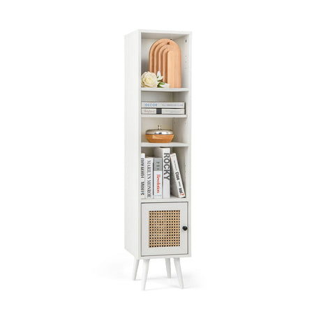 Mueble de almacenamiento de ratán de 4 niveles con diseño delgado