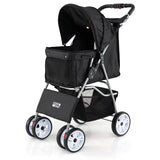 4 Wheel Pet Stroller for Small Dogs Cats up to 33 LBS