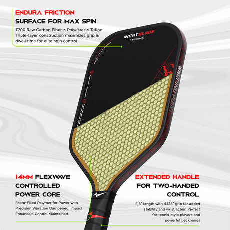 Pala de pickleball Nightblade - 14 mm