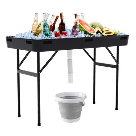 Mesa Plegable de Plástico para Fiestas de 4 Pies con Faldón a Juego