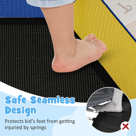Trampolín recreativo pequeño de 4 pies para niños con red de seguridad, colorido