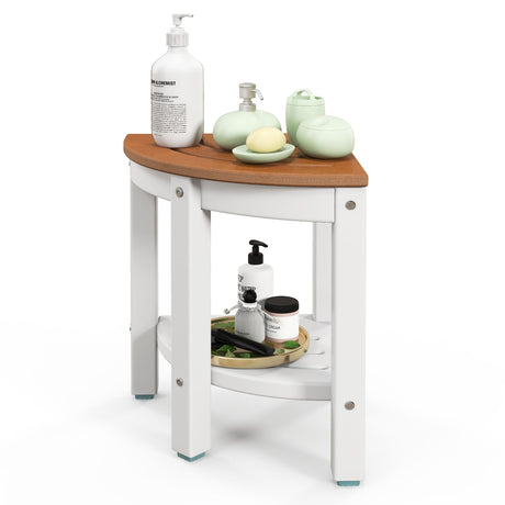 Combinación 3 en 1 de baño y almacenamiento: mueble alto, banco para ducha y aparador tipo bufé