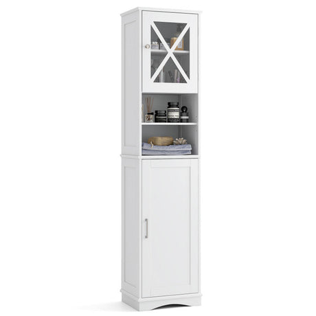Combinación 3 en 1 de baño y almacenamiento: mueble alto, banco para ducha y aparador tipo bufé