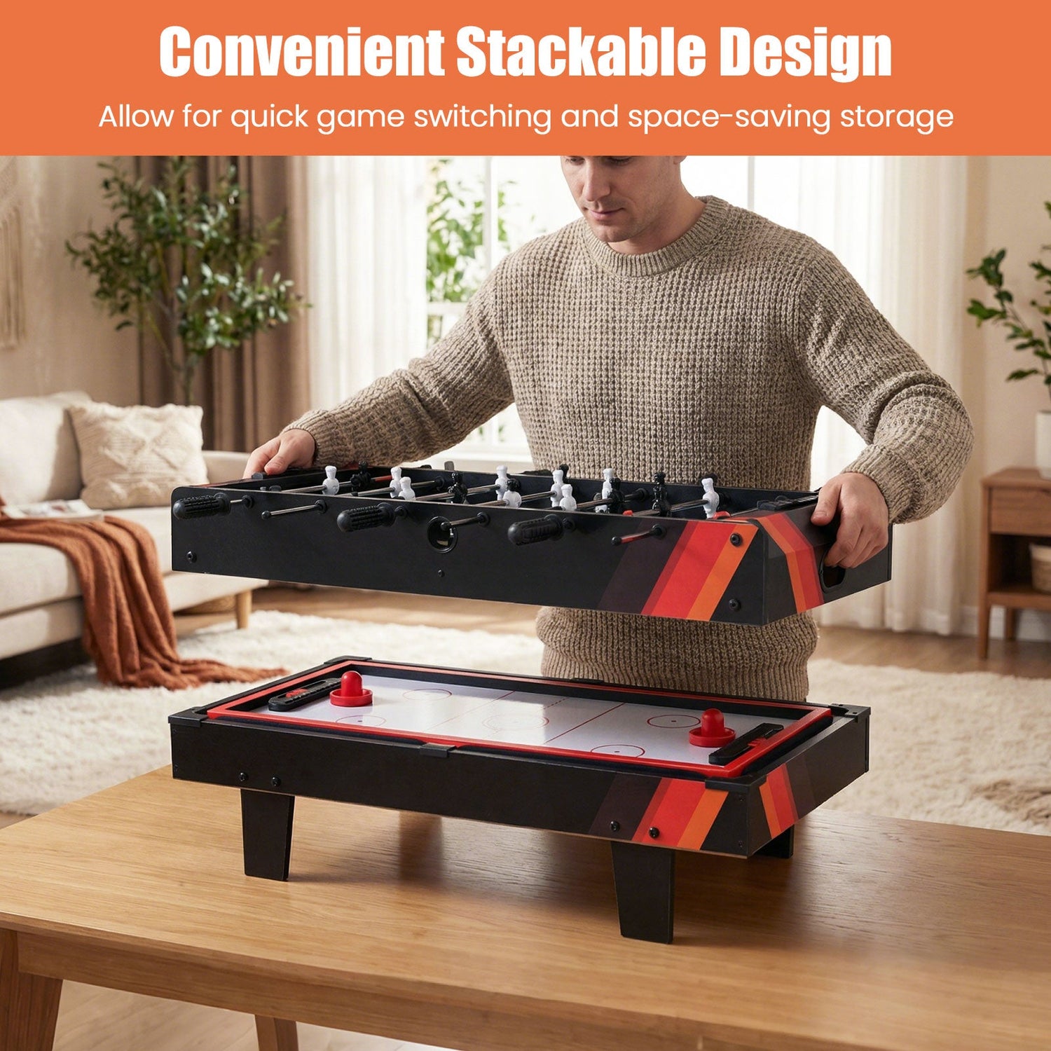 Mesa de juegos combinada 4 en 1 con billar