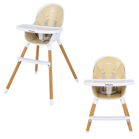 Silla alta convertible 4 en 1 para bebés, silla de alimentación infantil con bandeja ajustable