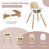4-in-1 Convertible Baby High Chair Infant Feeding Chair with Adjustable Tray