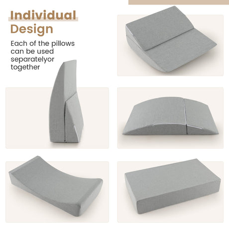 Sofá Cama Plegable Convertible 4 en 1 con Espuma de Alta Densidad - Gris
