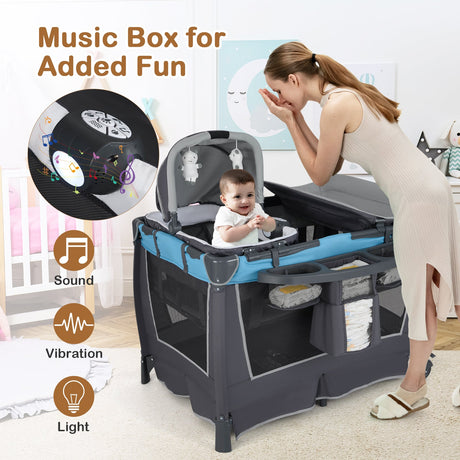 Parque de juegos portátil convertible 4 en 1 para bebé