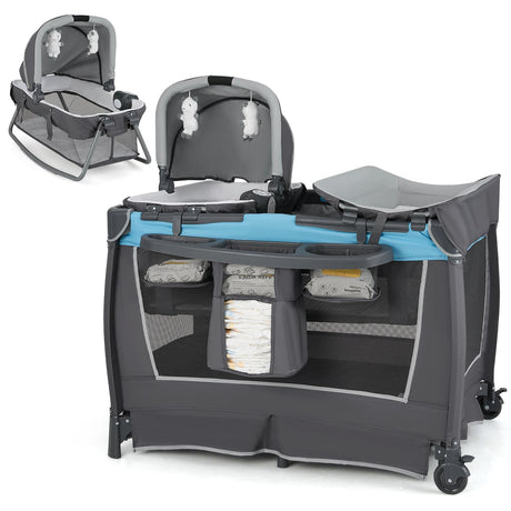 Parque de juegos portátil convertible 4 en 1 para bebé
