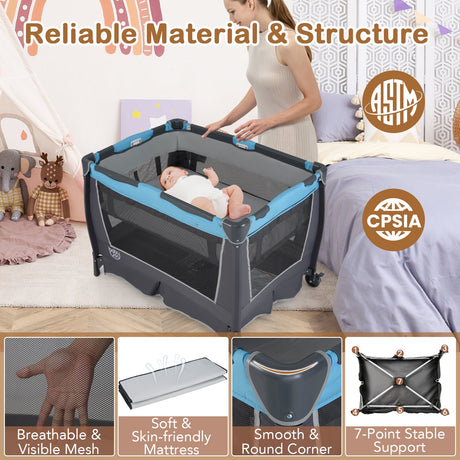 Parque de juegos portátil convertible 4 en 1 para bebé