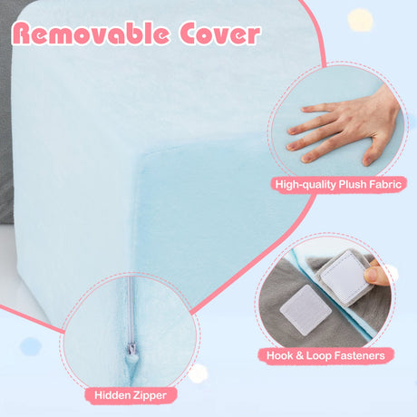 Bloques de espuma de 4 piezas para escalar para niños pequeños con tobogán - Gris