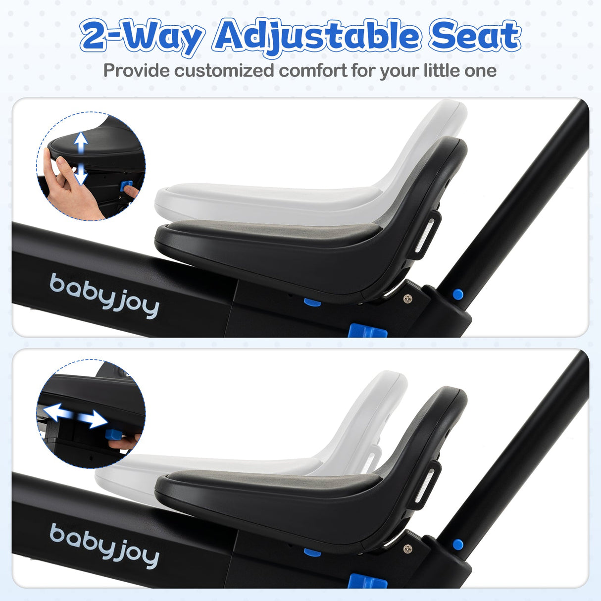 Triciclo plegable 4 en 1 para niños pequeños con manija de empuje y asiento ajustable