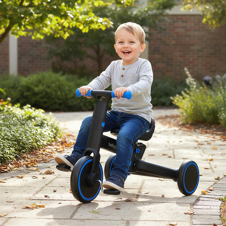 Triciclo plegable 4 en 1 para niños pequeños con manija de empuje y asiento ajustable