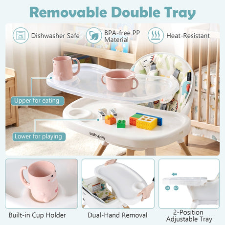 Trona 4 en 1 convertible para bebés y niños pequeños - Varios colores