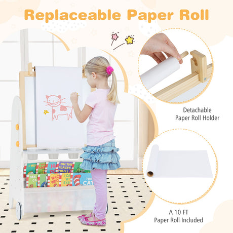 Juego de mesa de actividades 4 en 1 para niños pequeños con pizarra magnética y pizarra de tiza