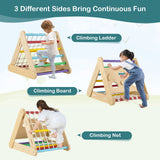 4 in 1 Triangle Climber Toy with Sliding Board and Climbing Net