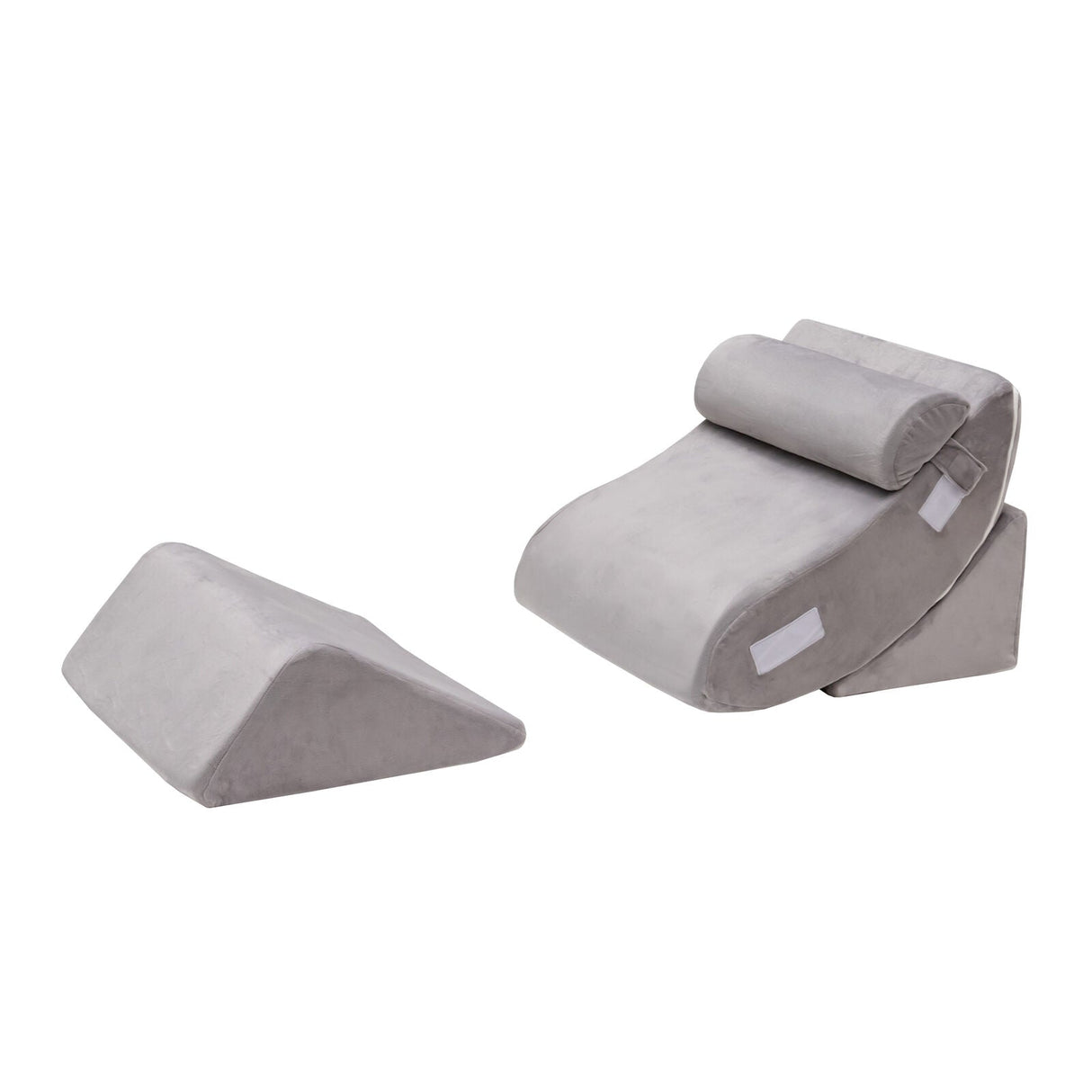 Cuña de cama de 4 piezas para alivio del dolor de espalda, cuello y piernas - Gris