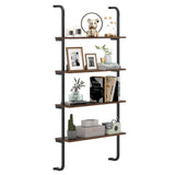 4-Tier Industrial Pipe Shelving with Metal Frame for Living Room Kitchen