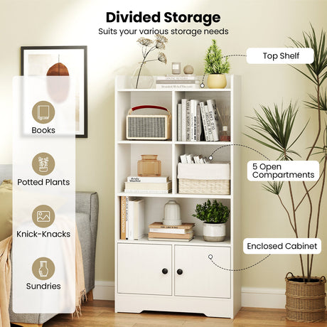 Estantería de 4 niveles con expositor de 4 cubos y 2 puertas