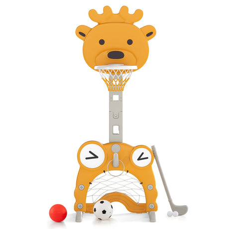 Canasta de Baloncesto 4 en 1 para Niños Pequeños, Ajustable en Altura, con Juego de Anillas para Mayores de 3 Años