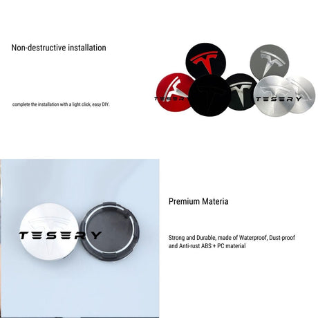 4 Pcs Hub Caps Covers Car for Tesla Model 3/Y/S/X (Diameter 56MM)