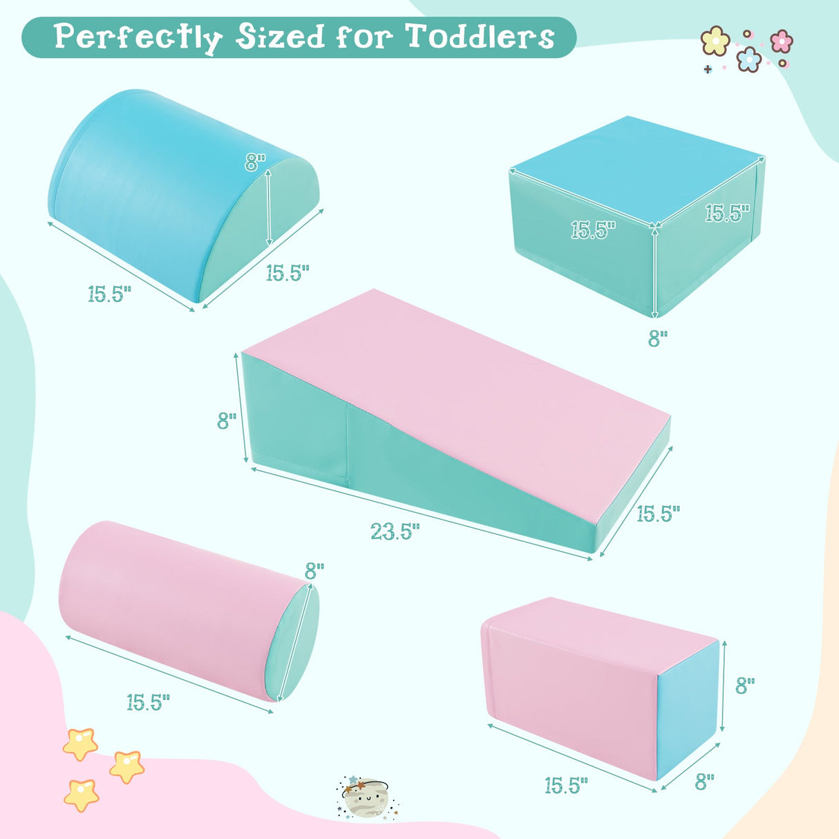 Juego de 5 piezas para trepar y gatear para niños