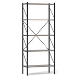 5-Tier Bookshelf with Open Shelves and Heavy Duty Metal Frame