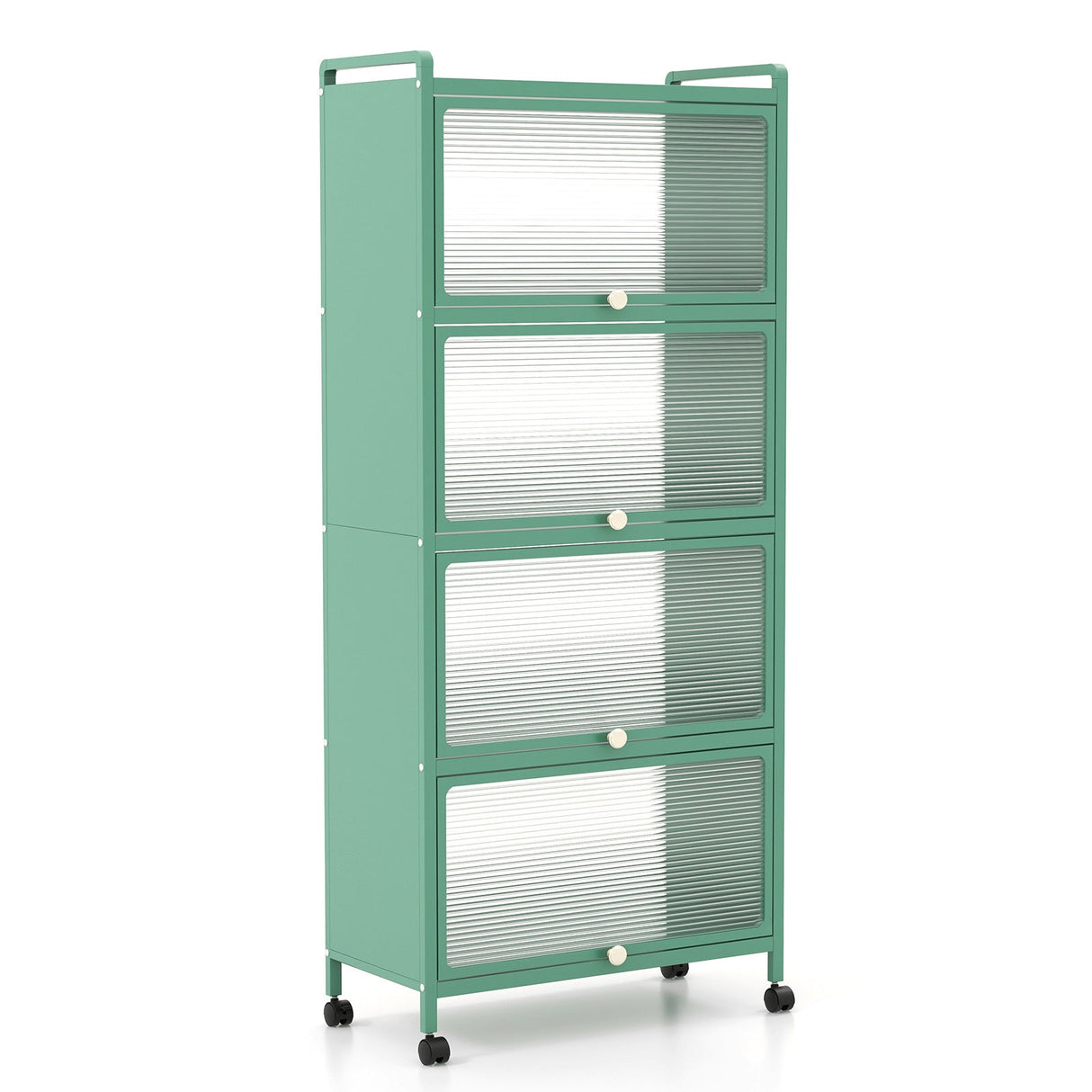 Estante de cocina de 5 niveles con puertas de policarbonato abatibles